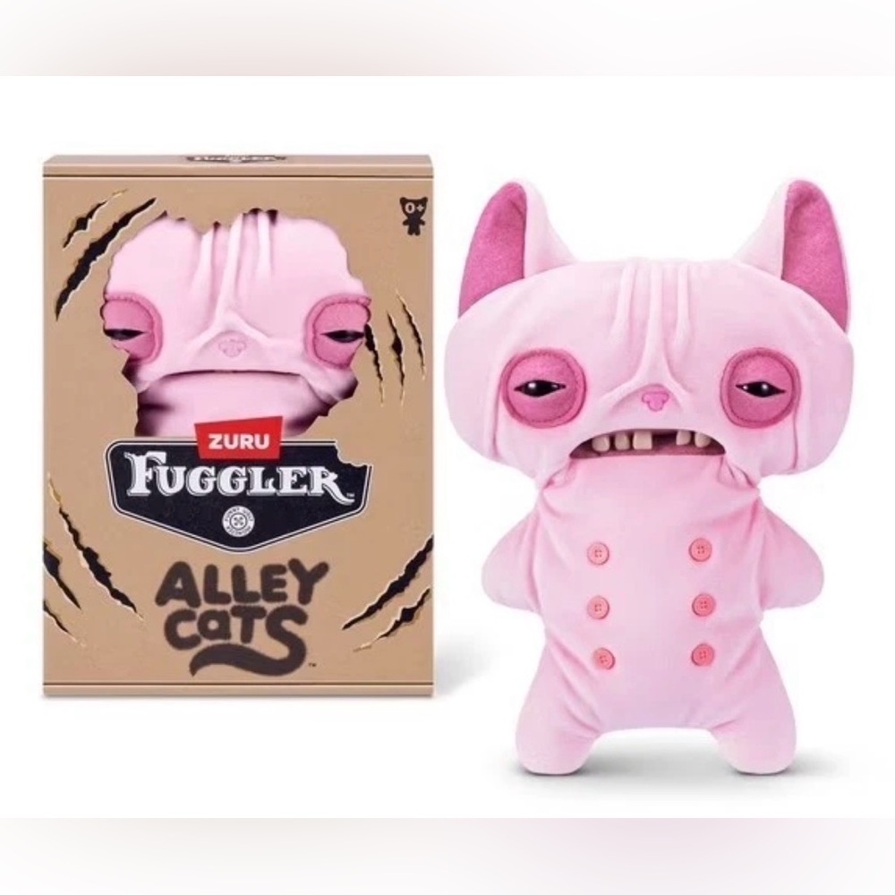 Fuggler Alley Cats Wrinkle McStinkles Plush Sphinx 9" Plush Toy Pink Zuru New